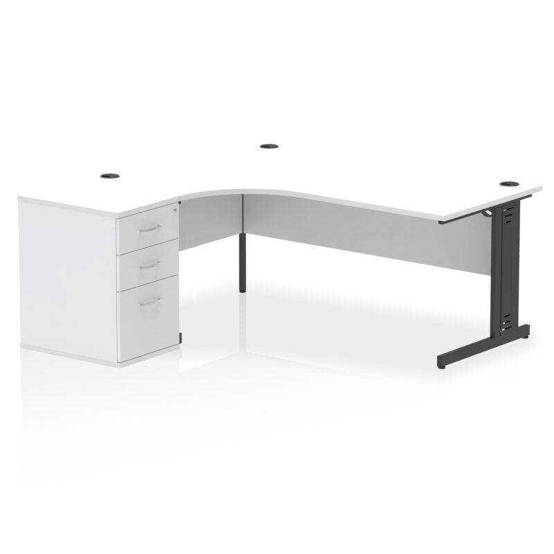 Impulse 1800mm Cable Managed Left Crescent Desk Workstation - Image 31
