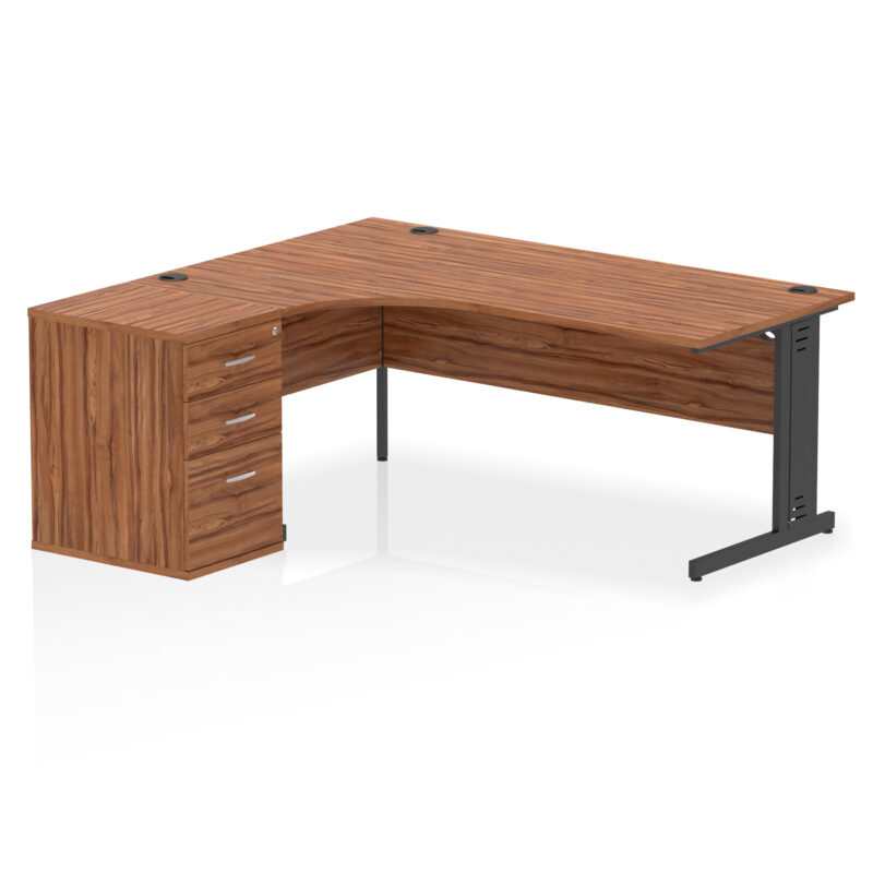 Impulse 1800mm Cable Managed Left Crescent Desk Workstation - Image 25