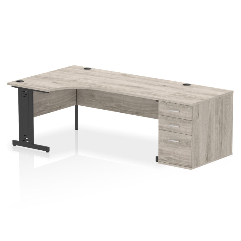 Impulse 1800mm Cable Managed Left Crescent Desk Workstation - Image 10