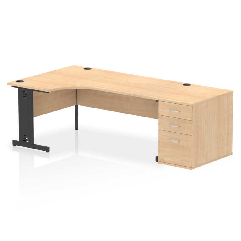 Impulse 1800mm Cable Managed Left Crescent Desk Workstation - Image 16