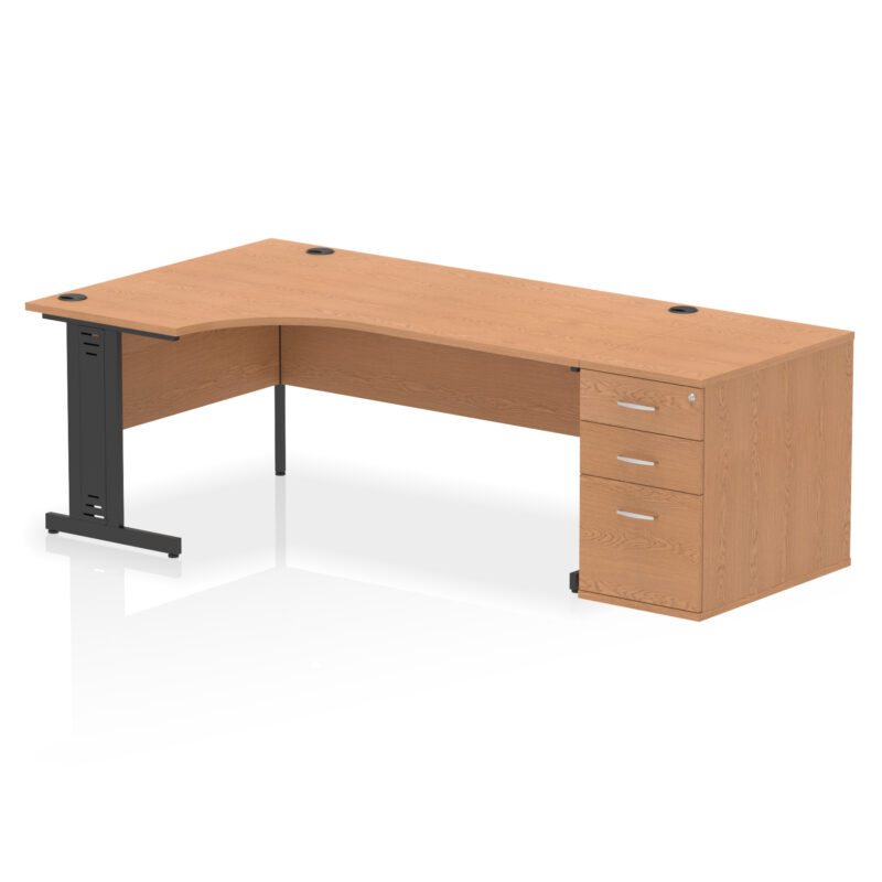 Impulse 1800mm Cable Managed Left Crescent Desk Workstation - Image 22