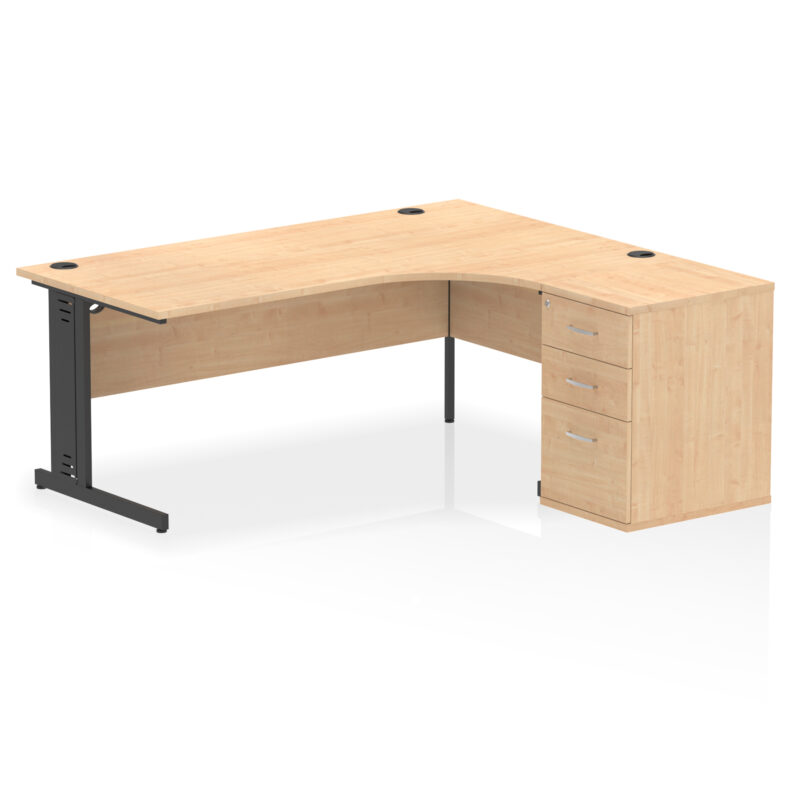 Impulse 1800mm Cable Managed Right Crescent Desk Workstation - Image 13