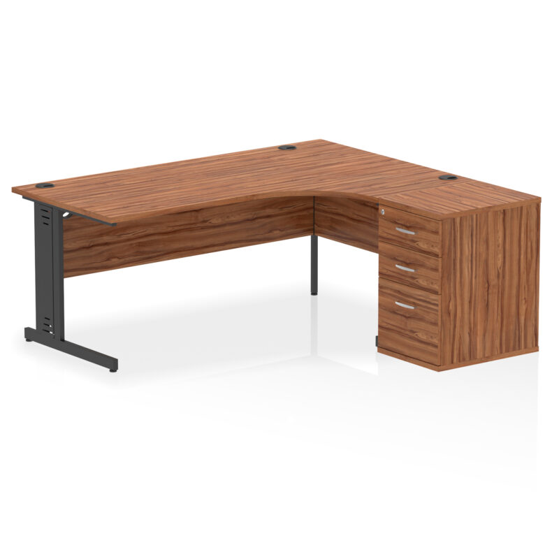 Impulse 1800mm Cable Managed Right Crescent Desk Workstation - Image 25