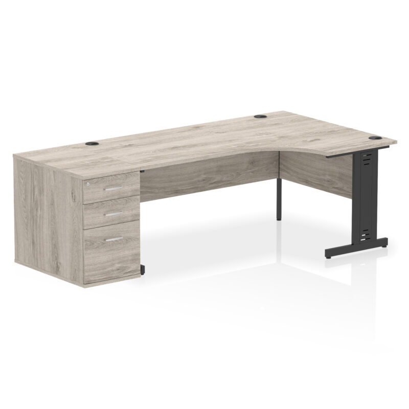 Impulse 1800mm Cable Managed Right Crescent Desk Workstation - Image 10
