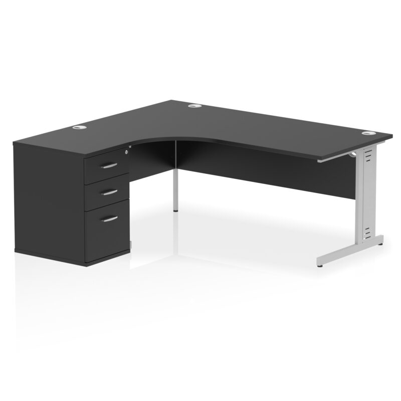 Impulse 1800mm Cable Managed Left Crescent Desk Workstation - Image 38