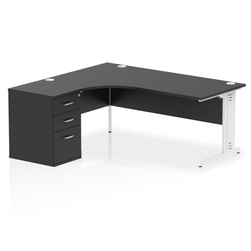 Impulse 1800mm Cable Managed Left Crescent Desk Workstation - Image 39
