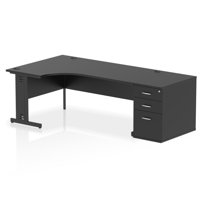 Impulse 1800mm Cable Managed Left Crescent Desk Workstation - Image 40