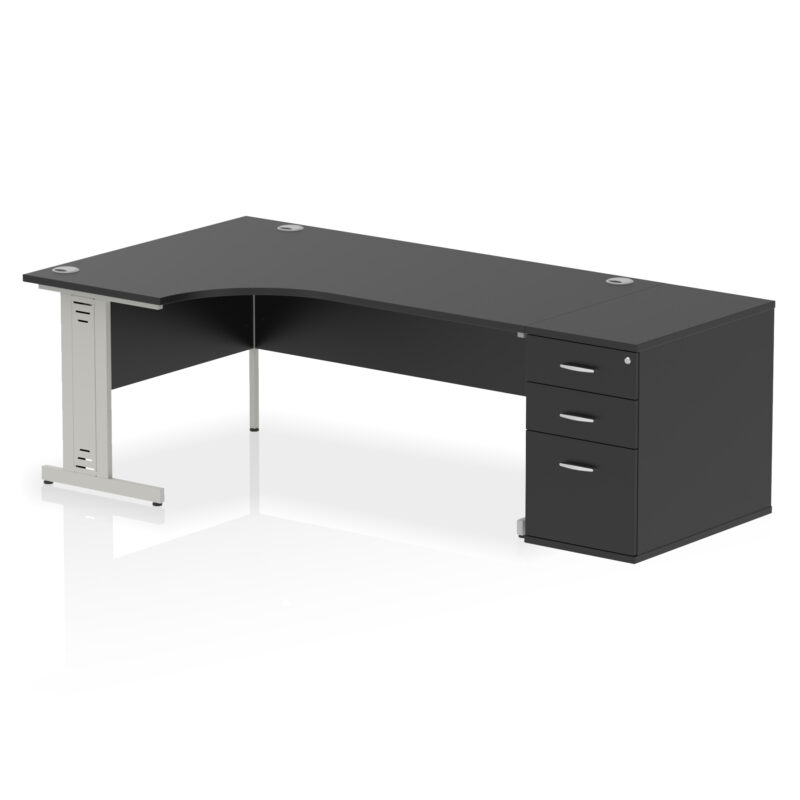 Impulse 1800mm Cable Managed Left Crescent Desk Workstation - Image 41