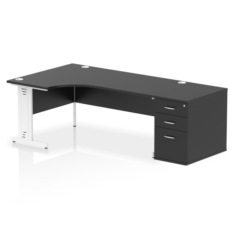 Impulse 1800mm Cable Managed Left Crescent Desk Workstation - Image 42
