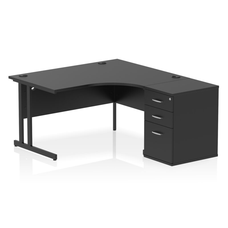 Impulse 1400mm Cantilever Right Crescent Desk Workstation - Image 37