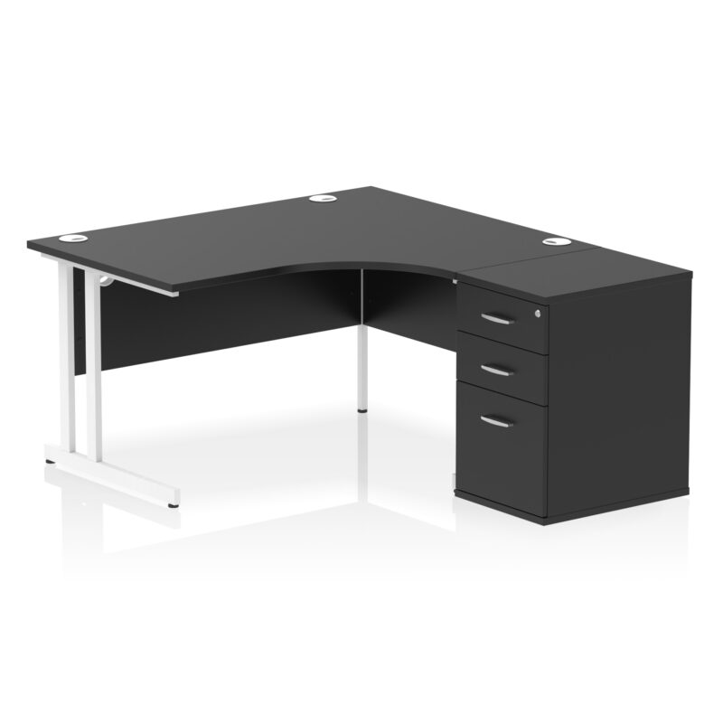 Impulse 1400mm Cantilever Right Crescent Desk Workstation - Image 39