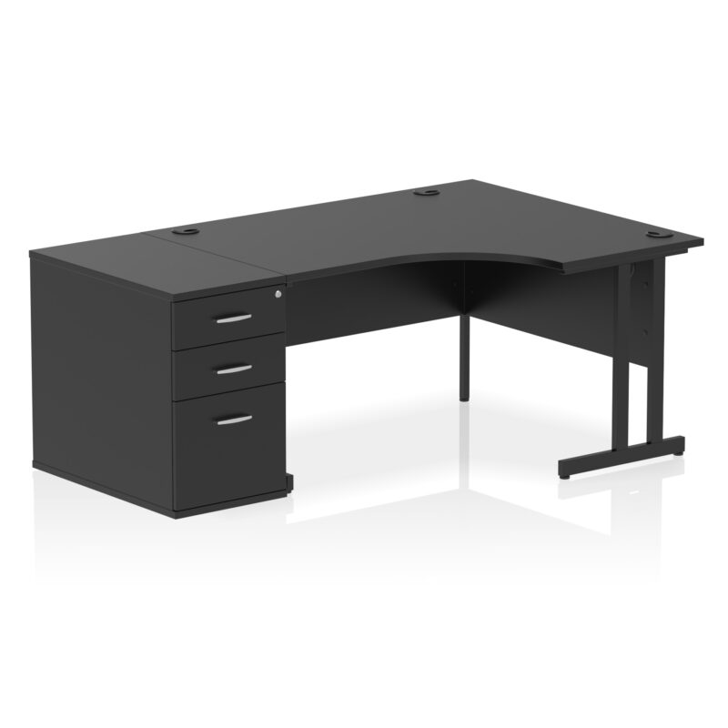 Impulse 1400mm Cantilever Right Crescent Desk Workstation - Image 40