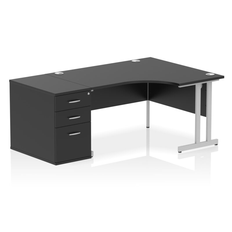 Impulse 1400mm Cantilever Right Crescent Desk Workstation - Image 41