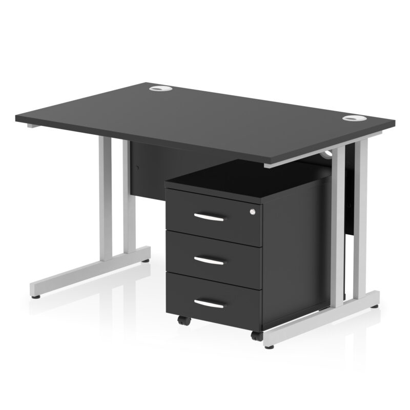 Impulse 1200mm Cantilever Straight Desk With Mobile Pedestal - Image 40
