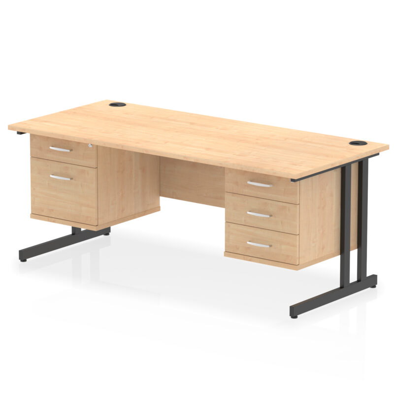 Impulse 1800mm Cantilever Straight Desk With Two Fixed Pedestal - Image 61
