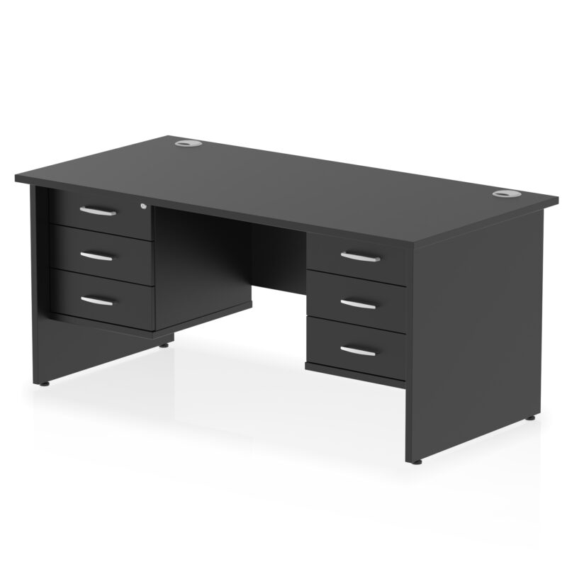 Impulse 1600mm Panel End Straight Desk With Two Fixed Pedestal - Image 37