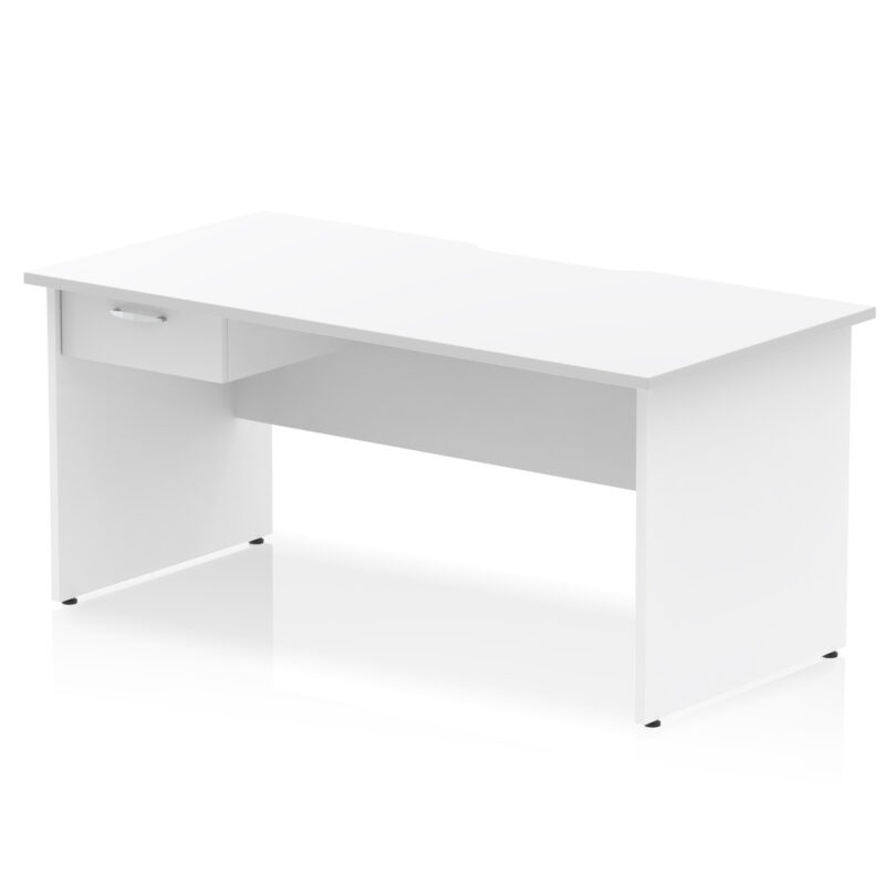 Impulse Scalloped Edge Panel End Straight Desk Frame With Single One Drawer Fixed Pedestal - Image 20