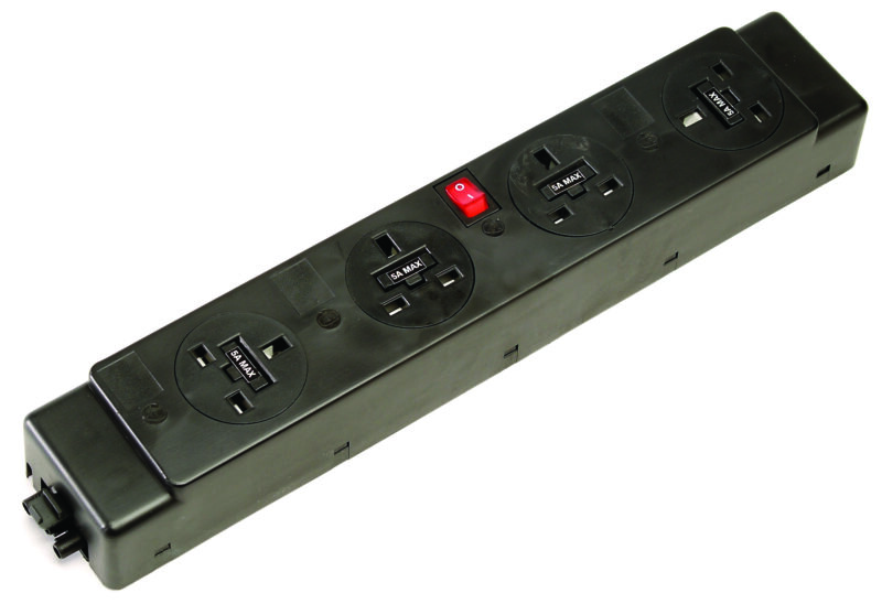 Impulse Pop-Up Module 2 x UK Sockets, 1 x Neon Switch, 1 x 500mm Lead to 3 Pole Connector in White - Image 2