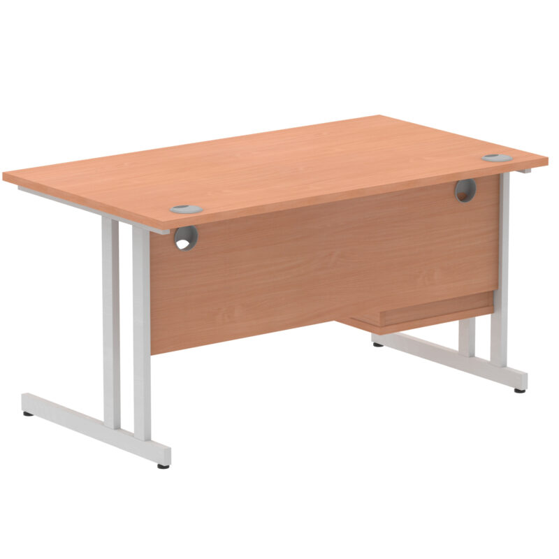 Impulse 1400mm Cantilever Straight Desk With Single Fixed Pedestal - Image 66