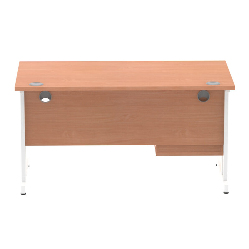 Impulse 1400mm Cantilever Straight Desk With Single Fixed Pedestal - Image 6
