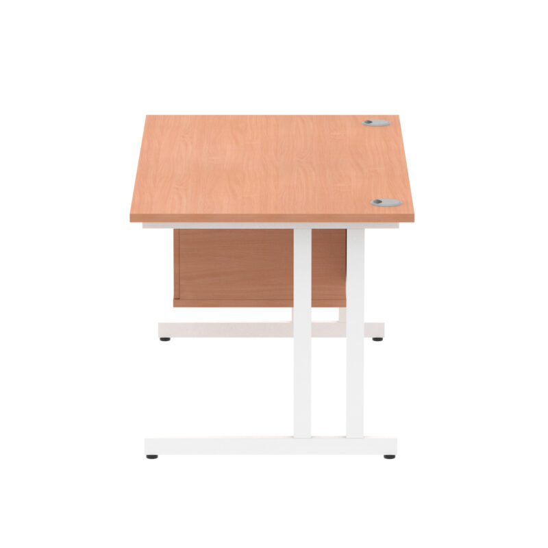 Impulse 1400mm Cantilever Straight Desk With Single Fixed Pedestal - Image 8