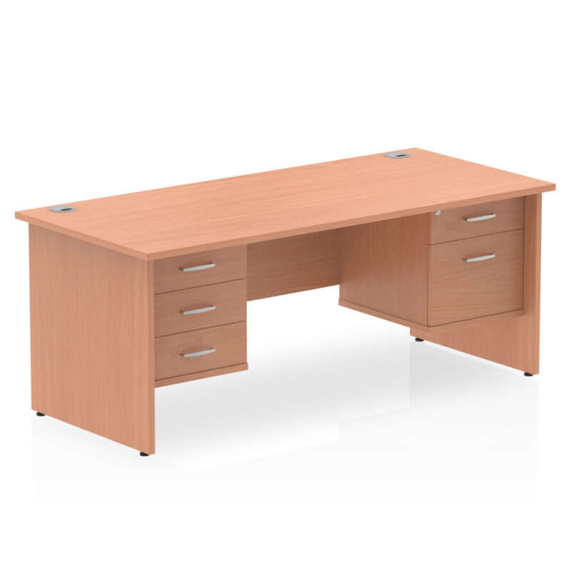 Impulse 1600mm Panel End Straight Desk With Two Fixed Pedestal - Image 3