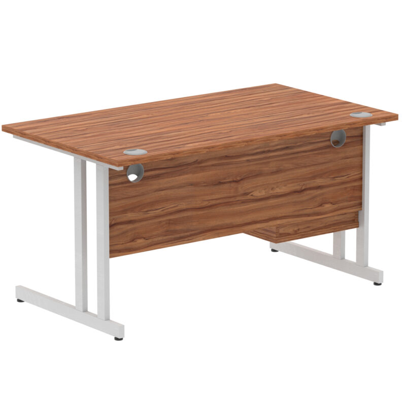 Impulse 1400mm Cantilever Straight Desk With Single Fixed Pedestal - Image 105