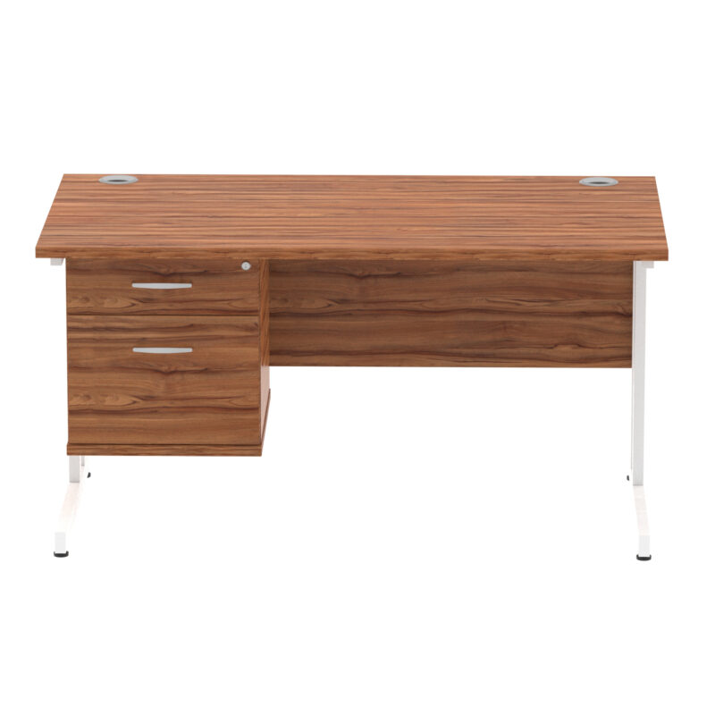 Impulse 1400mm Cantilever Straight Desk With Single Fixed Pedestal - Image 41