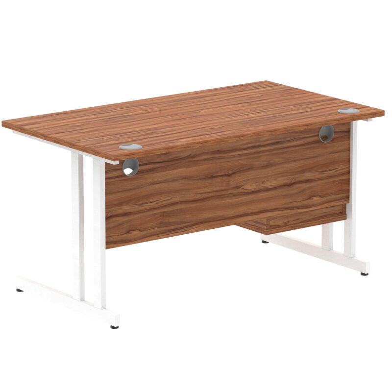Impulse 1400mm Cantilever Straight Desk With Single Fixed Pedestal - Image 46