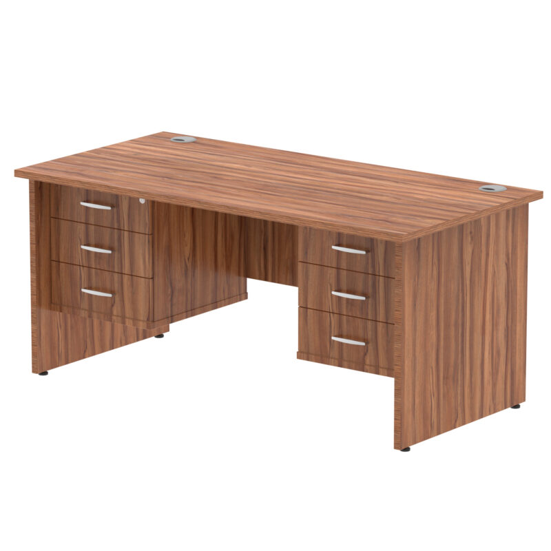 Impulse 1600mm Panel End Straight Desk With Two Fixed Pedestal - Image 25