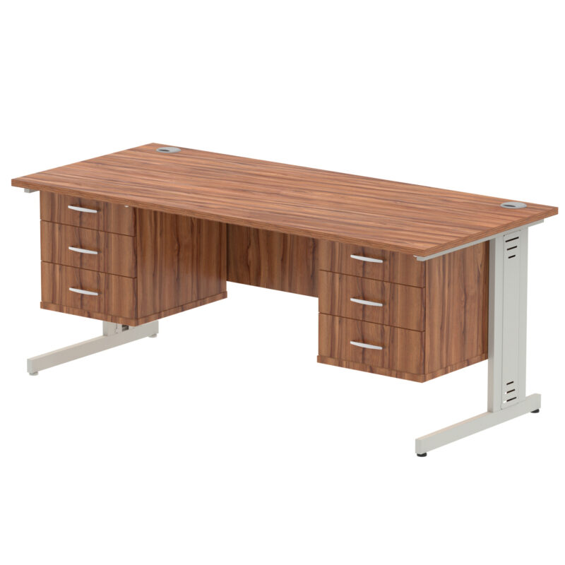 Impulse 1800mm Cable Managed Straight Desk With Two Fixed Pedestal - Image 37