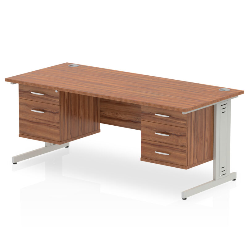 Impulse 1800mm Cable Managed Straight Desk With Two Fixed Pedestal - Image 31