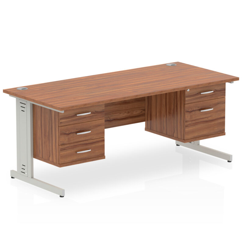 Impulse 1800mm Cable Managed Straight Desk With Two Fixed Pedestal - Image 32