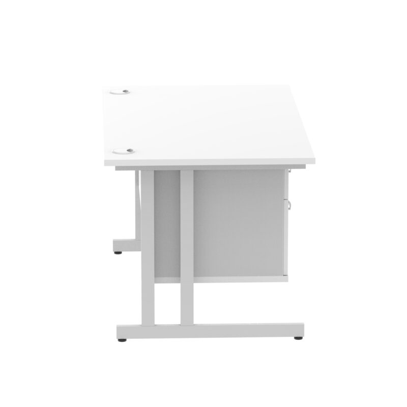 Impulse 1400mm Cantilever Straight Desk With Single Fixed Pedestal - Image 112