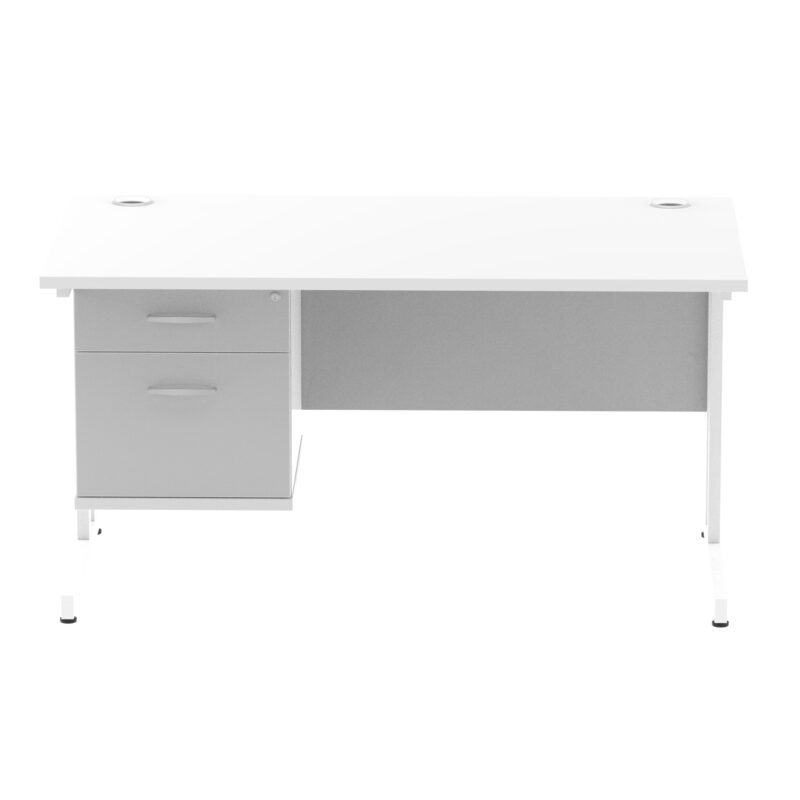 Impulse 1400mm Cantilever Straight Desk With Single Fixed Pedestal - Image 51