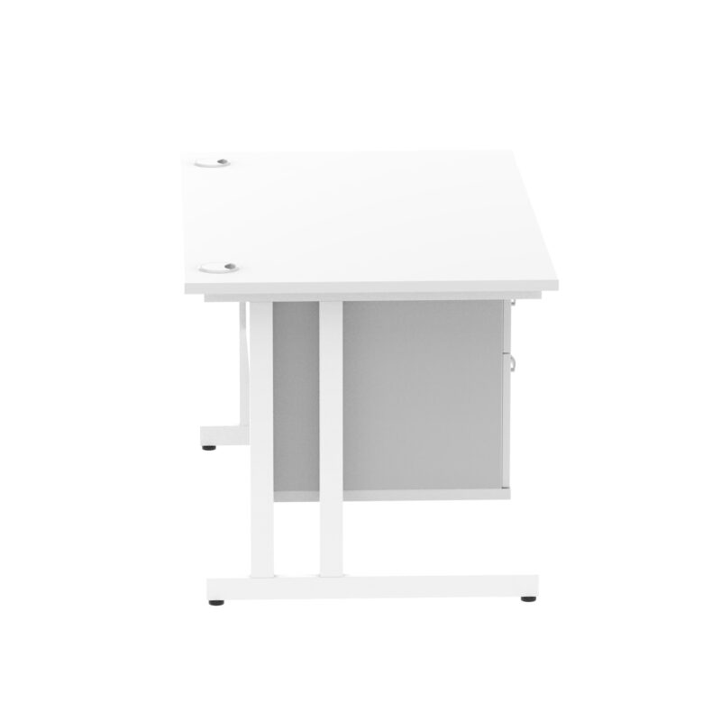 Impulse 1400mm Cantilever Straight Desk With Single Fixed Pedestal - Image 53