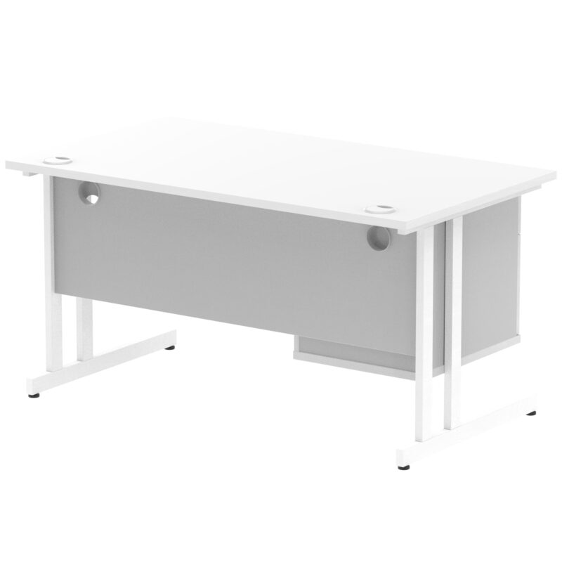 Impulse 1400mm Cantilever Straight Desk With Single Fixed Pedestal - Image 54