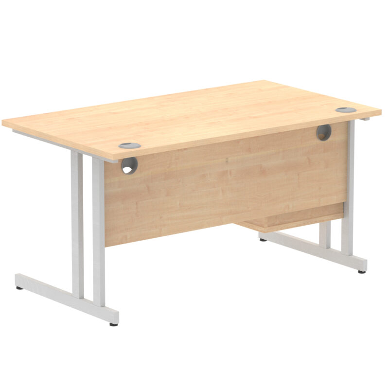 Impulse 1400mm Cantilever Straight Desk With Single Fixed Pedestal - Image 85