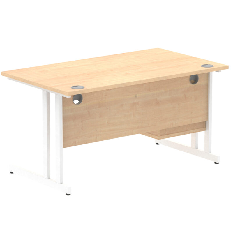 Impulse 1400mm Cantilever Straight Desk With Single Fixed Pedestal - Image 26