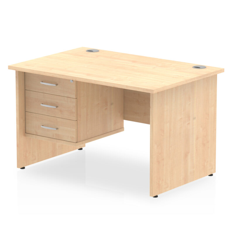 Impulse 1200mm Panel End Straight Desk With Single Fixed Pedestal - Image 13