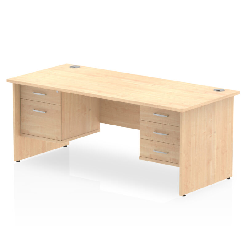 Impulse 1600mm Panel End Straight Desk With Two Fixed Pedestal - Image 15