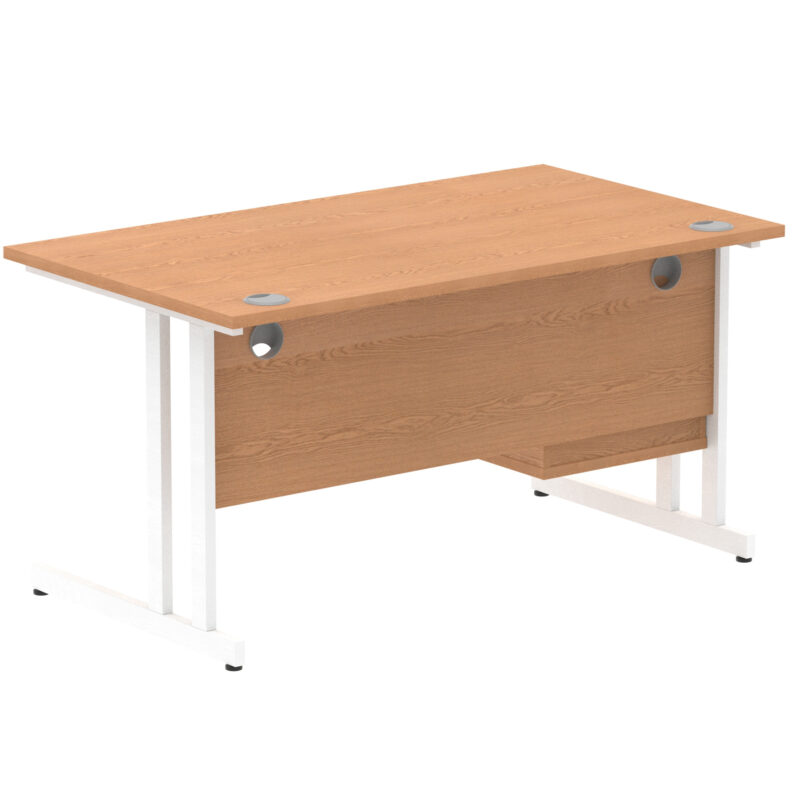 Impulse 1400mm Cantilever Straight Desk With Single Fixed Pedestal - Image 36