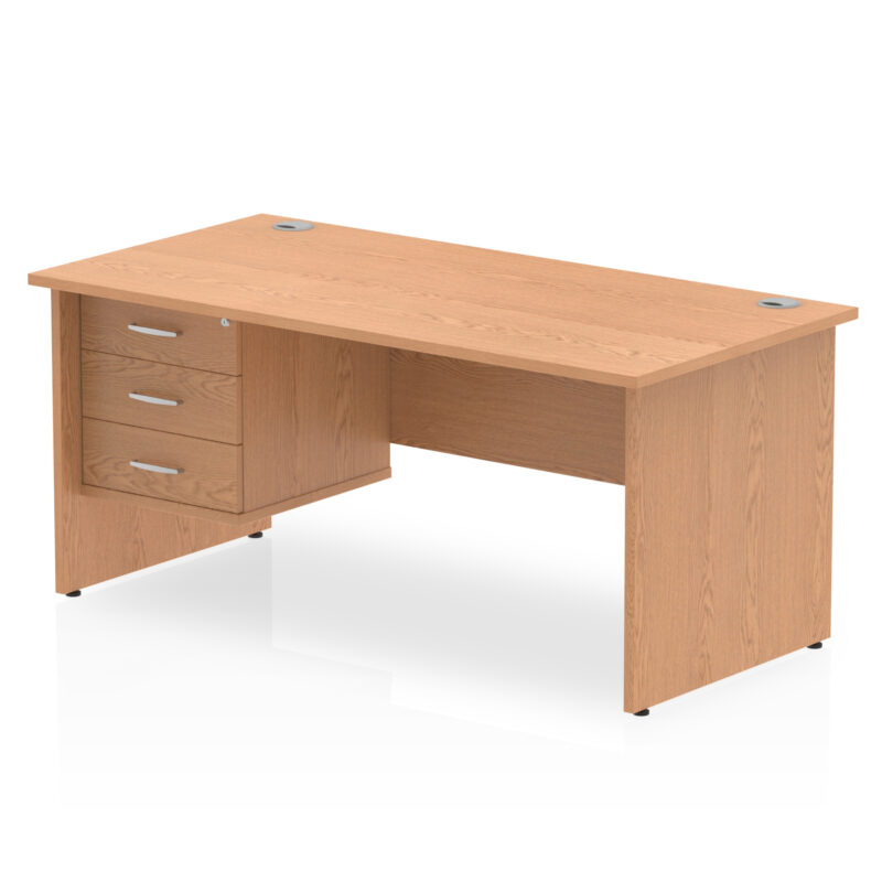 Impulse 1600mm Panel End Straight Desk With Single Fixed Pedestal - Image 17