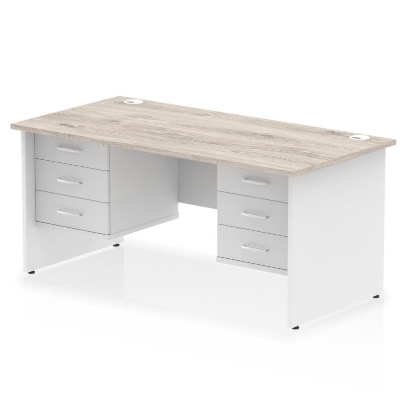 Impulse 1600mm Panel End Straight Desk With Two Fixed Pedestal - Image 11
