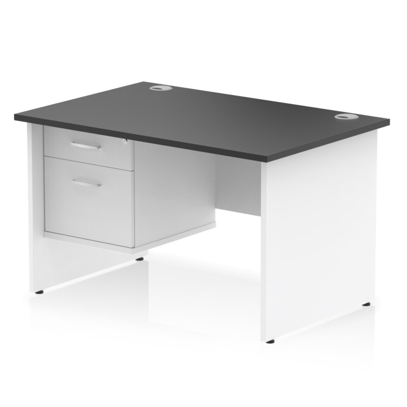 Impulse 1200mm Panel End Straight Desk With Single Fixed Pedestal - Image 33