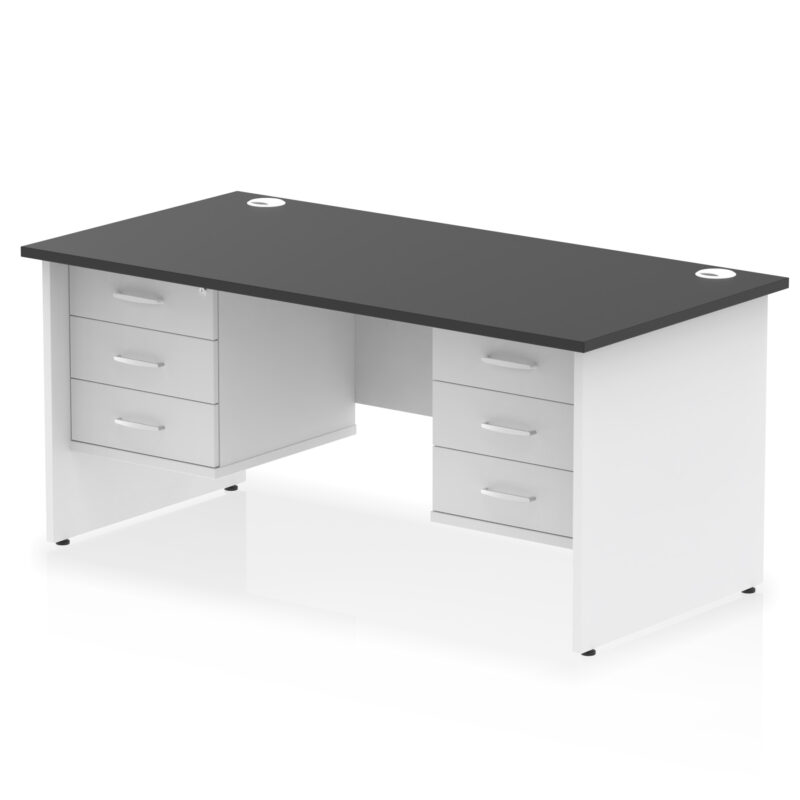 Impulse 1600mm Panel End Straight Desk With Two Fixed Pedestal - Image 42