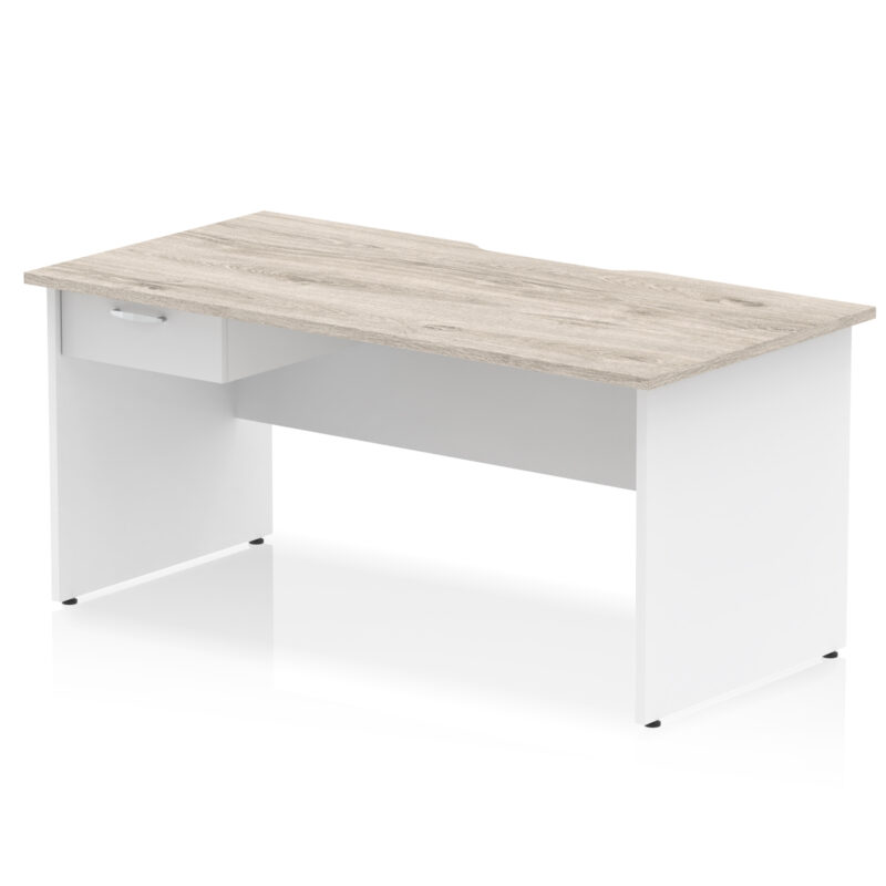 Impulse Scalloped Edge Panel End Straight Desk Frame With Single One Drawer Fixed Pedestal - Image 33